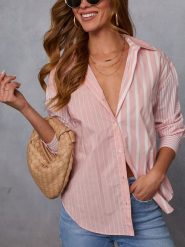 Milan Kiss Koszula w kolorze jasnoróżowym rozmiar: M. Różowe koszule damskie Milan Kiss, m, bez wzorów, bez kołnierzyka, bez ramiączek. Za 166.49 zł.