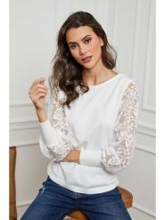 Joséfine Sweter "Mench" w kolorze białym rozmiar: S. Białe swetry klasyczne damskie Joséfine, s, z kaszmiru, bez kołnierzyka. Za 149.95 zł.