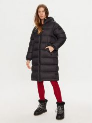Napapijri Płaszcz zimowy A-Box Logo NP0A4HZ3 Czarny Regular Fit. Czarne kurtki damskie Napapijri, na zimę, xl, bez wzorów, z syntetyku, bez kaptura. Za 909.99 zł.