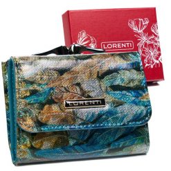 Portfel skórzany Lorenti 55287-HYM print piórka. Portfele damskie LORENTI, bez wzorów, ze skóry. Za 57.99 zł.