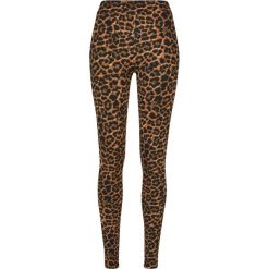 Miękkie Legginsy Damskie Z Nadrukiem Lamparta. Brązowe legginsy damskie Urban Classics, xl, bez wzorów. Za 84.99 zł.