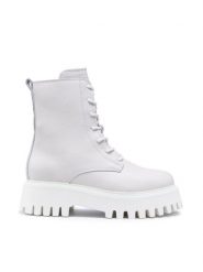 Bronx Trapery 47283-AA Biały. Białe trapery damskie Bronx, ze skóry, bez zapięcia. Za 519.99 zł.