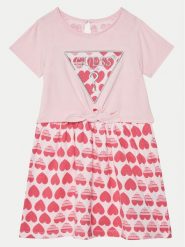Guess Sukienka codzienna K5RK09 K6YW4 Różowy Regular Fit. Czerwone sukienki dziewczęce Guess, z aplikacjami, z bawełny, bez ramiączek, proste. Za 109.99 zł.