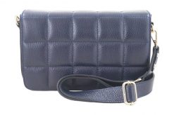 Pikowana listonoszka skórzana BARBERINI'S granatowa 932-4. Niebieskie shopper bag Barberinis, bez wzorów, ze skóry, małe, bez dodatków. Za 289.99 zł.