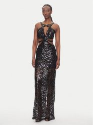 Just Cavalli Sukienka wieczorowa 78PAO951 Czarny Slim Fit. Czarne sukienki damskie Just Cavalli, bez wzorów, z syntetyku, wizytowe, bez ramiączek. Za 2,719.00 zł.