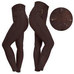 Legginsy jeździeckie JD ATTACK Vanessa. Brązowe legginsy damskie JD ATTACK, l, bez wzorów, z elastanu. Za 319.99 zł.