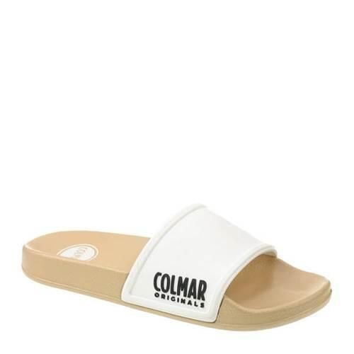 Klapki damskie Colmar Slipper Plain. Białe klapki damskie Colmar, bez wzorów, z materiału, bez obcasa, bez zapięcia. W wyprzedaży za 59.99 zł.