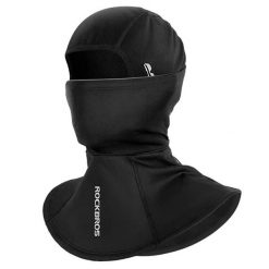 Czapka motocyklowa i rowerowa z polaru, wiatroodporna balaklava. Czarne czapki damskie ROCKBROS, bez wzorów, z materiału. Za 107.60 zł.