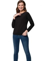 Heine Sweter w kolorze czarnym rozmiar: 44. Czarne swetry klasyczne damskie Heine, z bawełny, bez kołnierzyka. Za 52.17 zł.