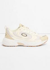 Sneakersy chunky marki Fila z siateczkową wstawką. Brązowe obuwie sportowe casual damskie bonprix, bez zapięcia. Za 154.99 zł.