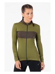 Super.natural Koszulka kolarska "Gravier" w kolorze khaki rozmiar: M. Brązowe koszulki damskie super.natural, m, bez wzorów, z materiału, bez kołnierzyka, bez ramiączek. Za 260.99 zł.