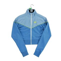 Second life - Kurtka dresowa dla kobiet - Stan bardzo dobry. Niebieskie kurtki sportowe damskie Nike, bez wzorów, z dresówki, bez kaptura. Za 160.70 zł.