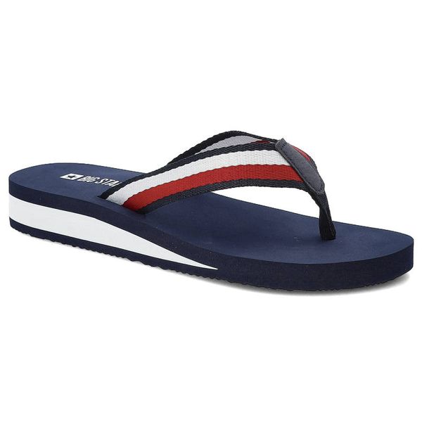Granatowe Japonki Big Star Wygodne Buty Damskie. Niebieskie klapki damskie Big Star, bez wzorów, bez obcasa, bez zapięcia. Za 79.99 zł.