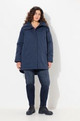 Damskie Kurtka funkcyjna z certyfikatem GRS wodoodporna kaptur z recyklingu. Niebieskie kurtki damskie Ulla Popken, plus size, bez wzorów, z materiału, z kapturem. Za 1,049.99 zł.