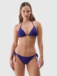 4F Dół od bikini damski - fioletowy L. Fioletowe bikini 4F, bez wzorów, z elastanu. W wyprzedaży za 29.99 zł.