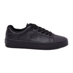 Niskie Trampki Damskie Z Eko Skóry Big Star NN274576 Czarne. Czarne trampki damskie bez wzorów, z gumy, bez zapięcia. Za 221.62 zł.