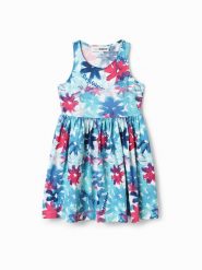 Desigual Sukienka codzienna 23SGVK02 Niebieski Regular Fit. Niebieskie sukienki dziewczęce Desigual, bez wzorów, z bawełny, bez ramiączek, proste. Za 149.99 zł.