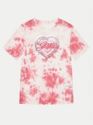 Guess T-Shirt J5RI09 K8HM4 Różowy Oversize. Czerwone koszulki i t-shirty dziewczęce Guess, z aplikacjami, z bawełny, bez kołnierzyka, bez ramiączek. Za 89.99 zł.