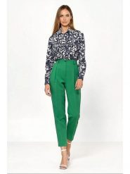 Nife Spodnie w kolorze zielonym rozmiar: 40. Zielone spodnie materiałowe damskie Nife, bez wzorów, z materiału. Za 150.02 zł.