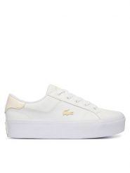 Lacoste Sneakersy Ziane Platform 50CFA0033 Biały. Białe obuwie sportowe damskie Lacoste, ze skóry, bez zapięcia. Za 442.99 zł.