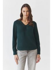 TATUUM Bluzka w kolorze ciemnozielonym rozmiar: 38. Zielone bluzki damskie TATUUM, bez wzorów, z lyocellu, bez kołnierzyka, bez ramiączek. Za 106.38 zł.