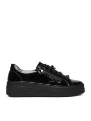 Remonte Sneakersy D1C09-00 Czarny. Czarne obuwie sportowe damskie Remonte, ze skóry, bez zapięcia. Za 439.99 zł.