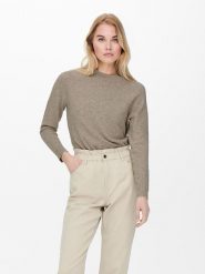 ONLY Sweter "Rica" w kolorze szarobrązowym rozmiar: S. Brązowe swetry klasyczne damskie Only, s, bez kołnierzyka. Za 57.06 zł.