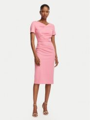 Rinascimento Sukienka koktajlowa CFC0129420003 Różowy Slim Fit. Czerwone sukienki damskie Rinascimento, bez wzorów, z syntetyku, wizytowe, bez ramiączek. Za 609.99 zł.