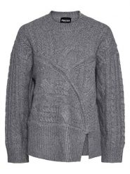 Pieces Sweter w kolorze szarym rozmiar: L. Szare swetry klasyczne damskie Pieces, l, ze splotem, bez kołnierzyka. Za 118.56 zł.
