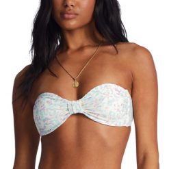 Góra od stroju kąpielowego Billabong Sweet Oasis Tanlines Bandeau. Białe bikini Billabong, bez wzorów. Za 98.99 zł.