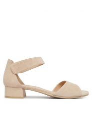 Caprice Sandały 9-28212-42 Beżowy. Brązowe sandały damskie Caprice, bez wzorów, ze skóry, bez obcasa, na słupku, bez zapięcia. Za 200.99 zł.