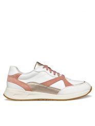 Geox Sneakersy Prometya D46NQA 05422 C1Z7Q Biały. Białe obuwie sportowe damskie Geox, ze skóry, bez zapięcia. Za 209.99 zł.