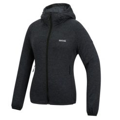 Damska bluza z kapturem i rozciągliwym zamkiem błyskawicznym Ferna Marl Midlayer. Szare bluzy damskie Regatta, bez wzorów, z materiału, z kapturem. Za 189.99 zł.
