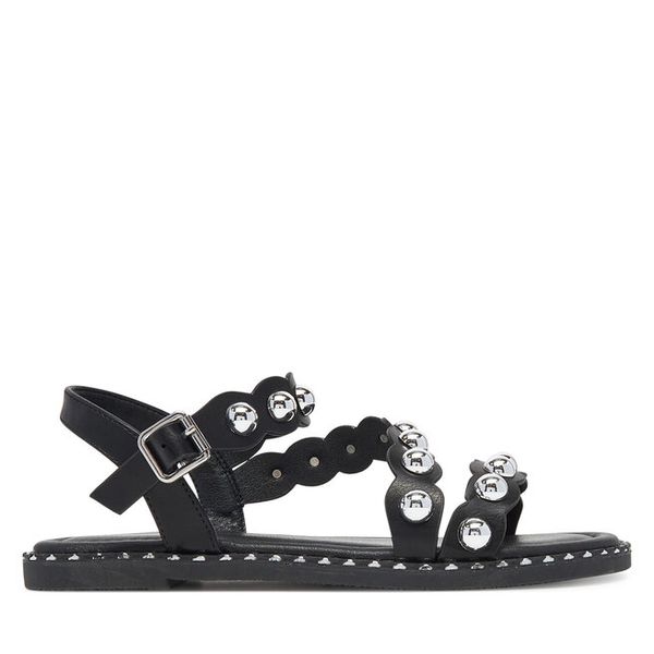 Sandały DeeZee. Czarne sandały damskie DeeZee, bez wzorów, bez obcasa, na płaskiej podeszwie, bez zapięcia. Za 119.99 zł.