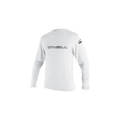 Koszulka do sportów wodnych ONEILL Basic Skins długi rękaw. Białe bluzki damskie O'Neill, bez wzorów, sportowe, bez kołnierzyka, bez ramiączek. Za 201.00 zł.
