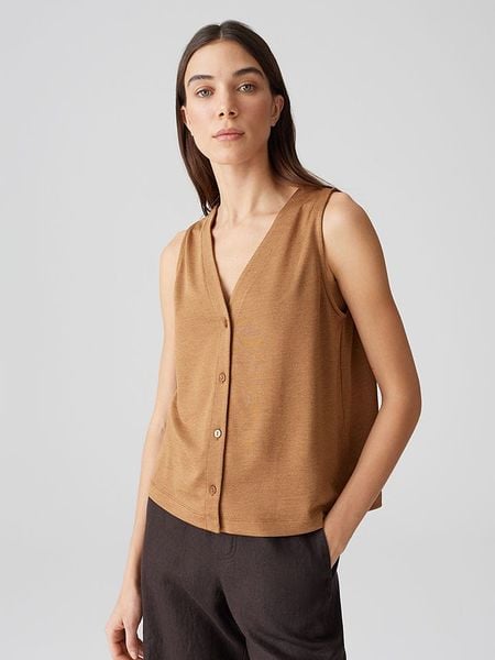 OPUS Kamizelka w kolorze jasnobrązowym rozmiar: 44. Brązowe kamizelki damskie Opus, bez wzorów, bez kaptura. Za 96.83 zł.