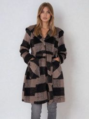 Steve Madden Płaszcz przejściowy w kolorze czarno-szarobrązowym rozmiar: XXL. Brązowe płaszcze damskie Steve Madden, xxl, bez wzorów, bez kaptura. Za 217.99 zł.