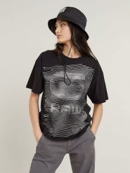 G-Star Koszulka w kolorze czarnym rozmiar: S. Czarne bluzki damskie G-Star, s, bez wzorów, z bawełny, retro, bez kołnierzyka, bez ramiączek. Za 52.55 zł.