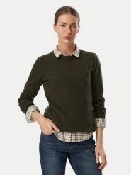 Barbour Sweter Pendle LKN1075OL75 Zielony ciemny Regular Fit. Zielone swetry klasyczne damskie Barbour, z bawełny, bez kołnierzyka. Za 549.99 zł.