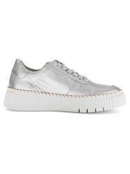 Gabor Skórzane sneakersy w kolorze srebrnym rozmiar: 41. Szare obuwie sportowe damskie Gabor, bez zapięcia. Za 180.49 zł.