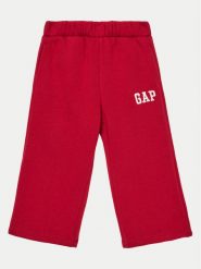 Gap Spodnie dresowe 626265-01 Czerwony Wide Leg. Czerwone spodnie dresowe dziewczęce GAP, bez wzorów, z bawełny. Za 79.99 zł.
