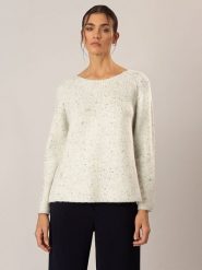APART Sweter w kolorze kremowym rozmiar: 44/46. Brązowe swetry klasyczne damskie Apart, z wełny, bez kołnierzyka. Za 175.67 zł.