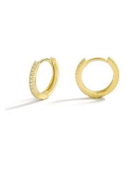 Miu Silver Pozłacane kolczyki-kreole z cyrkoniami rozmiar: onesize. Szare kolczyki damskie Miu Silver, z cyrkonią, pozłacane. Za 82.99 zł.