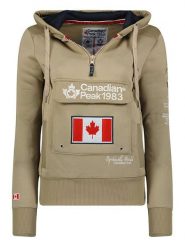 Canadian Peak Bluza "Gyrelle" w kolorze beżowym rozmiar: L. Brązowe bluzy damskie Canadian Peak, l, z aplikacjami, z bawełny, z kapturem. Za 113.99 zł.