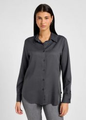 LEE DAMSKA KOSZULA POCKETLESS SHIRT DARK MUTED GRAY 112355196 LI39008531. Szare koszule damskie Lee, s, bez wzorów, bez kołnierzyka, bez ramiączek. Za 179.99 zł.