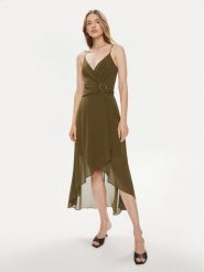 Morgan Sukienka koktajlowa 231-REUILLY Brązowy Regular Fit. Brązowe sukienki damskie Morgan, bez wzorów, z syntetyku, wizytowe, bez ramiączek. Za 219.99 zł.