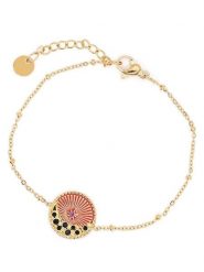 MOODE Bransoletka "Justine" z elementem ozdobnym rozmiar: onesize. Żółte bransoletki damskie MOODE, ze stali. Za 39.99 zł.