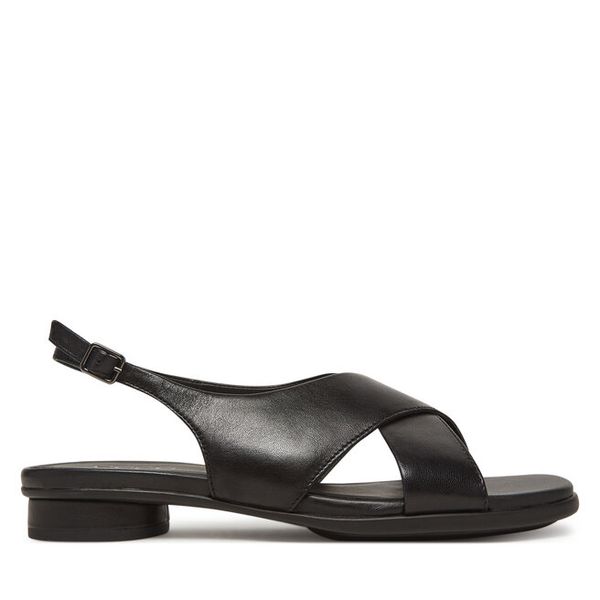 Sandały ECCO. Czarne sandały damskie ECCO, bez wzorów, bez obcasa, na płaskiej podeszwie, bez zapięcia. Za 649.99 zł.