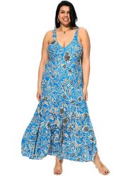 Aller Simplement Sukienka w kolorze niebiesko-białym rozmiar: 42/44. Niebieskie sukienki damskie Aller Simplement, bez wzorów, z bawełny, bez ramiączek. Za 100.99 zł.