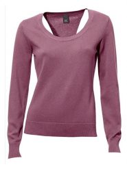 Heine Sweter w kolorze fioletowym rozmiar: 40. Różowe swetry klasyczne damskie Heine, z bawełny, bez kołnierzyka. Za 78.99 zł.